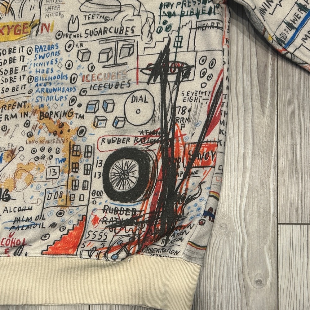 Who Decides War x Basquiat x Ev Bravado Graffiti Hoodie Unisex Medium - Picture 8 of 9